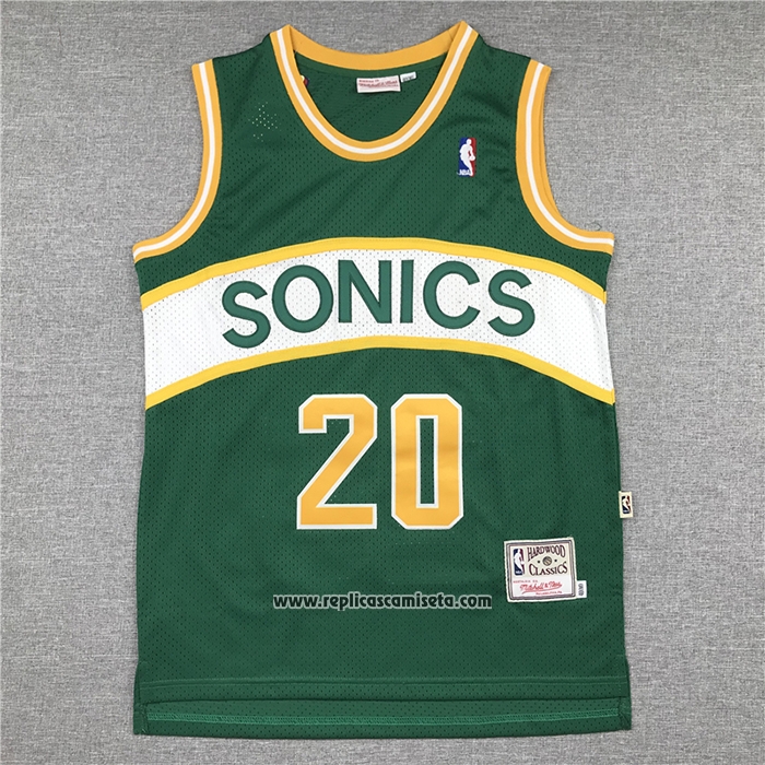 Camiseta Seattle SuperSonics Gary Payton #20 Historic Retro Verde